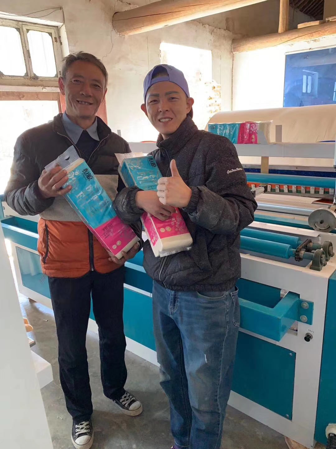 河南鶴壁全自動衛生紙復卷機安裝調試完畢